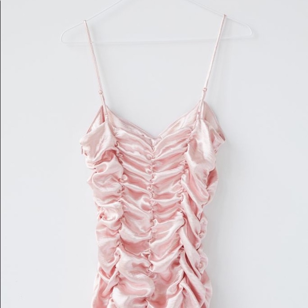 Urban Outfitters Iris Satin Ruched Mini Dress